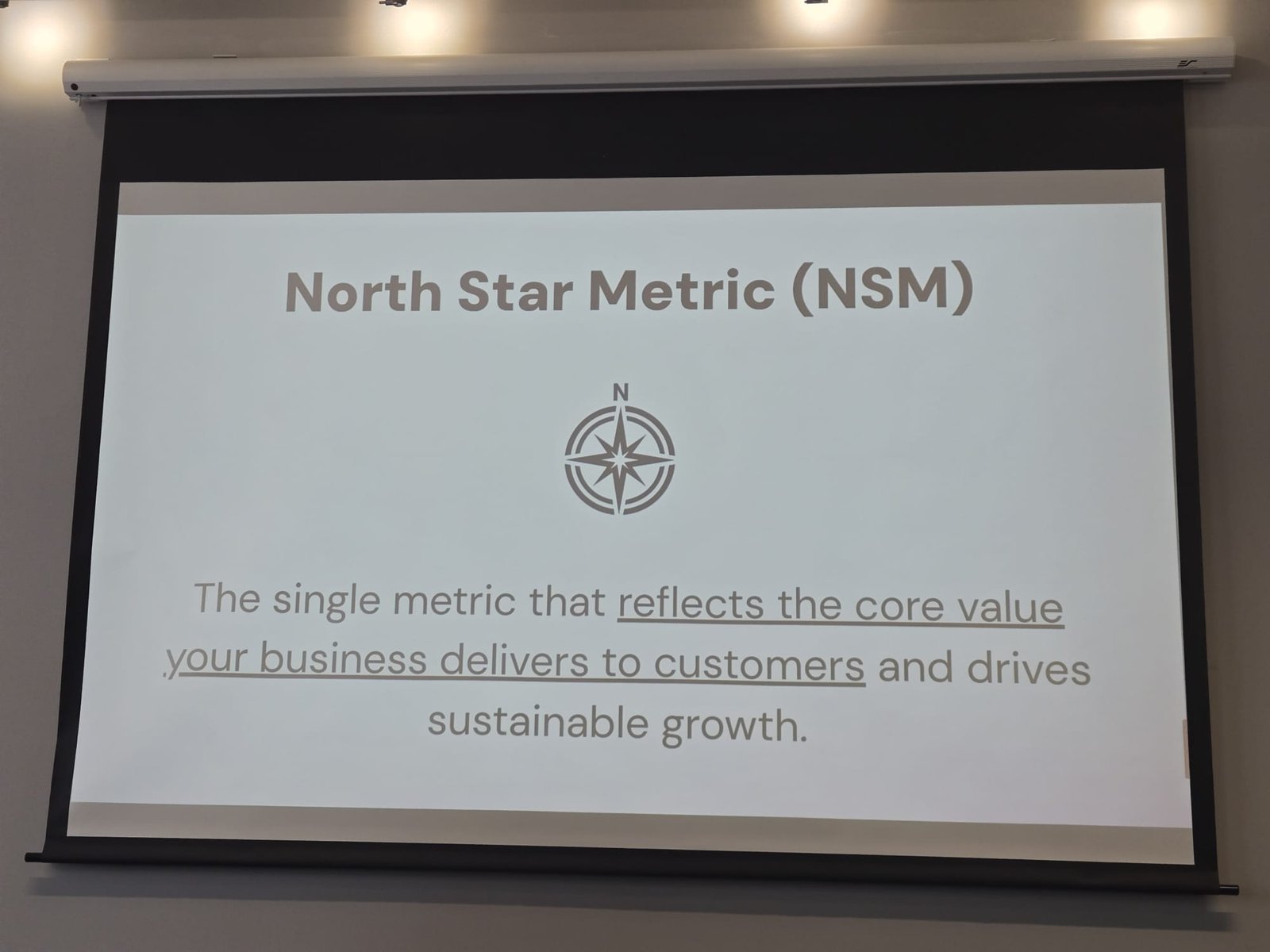 Screen showing NSM (North Star Metric) - the single metric that reflects the core values your business delivers to customers and drives sustainable growth.